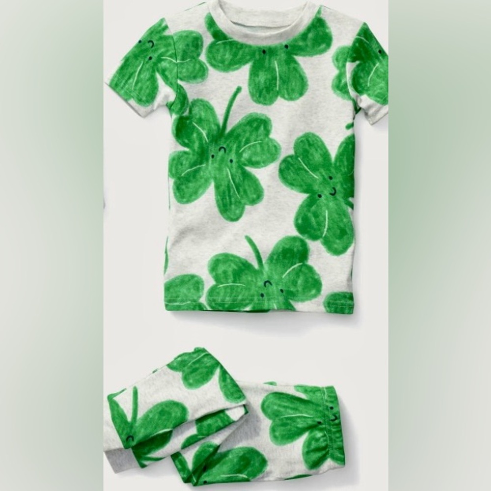 Carter's Child of Mine Shamrock Clover Pajamas UNISEX SIZE 3T NEW